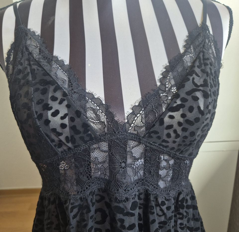 sexy Negligé-Set, Hunkemöller, Animal-Print, schwarz in Braunschweig