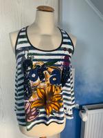 Desigual Damen Oberteil Top Shirt Pailletten XL 4042 Blumen Hessen - Großkrotzenburg Vorschau