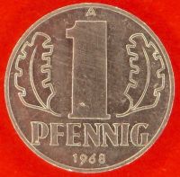 1 Pfennig DDR Münze 1968 A - Aluminium DDR Sachsen - Reichenbach (Vogtland) Vorschau