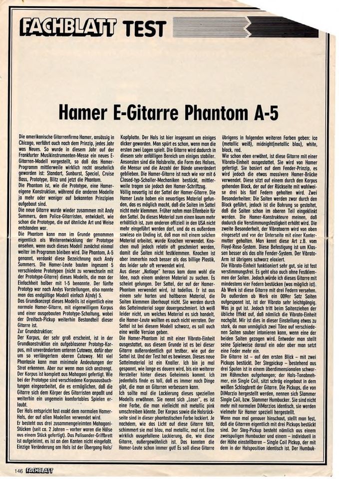 Hamer Gitarre "Phantom A5" 1983 - 1. Hand - 1A Zustand - USA in Berlin