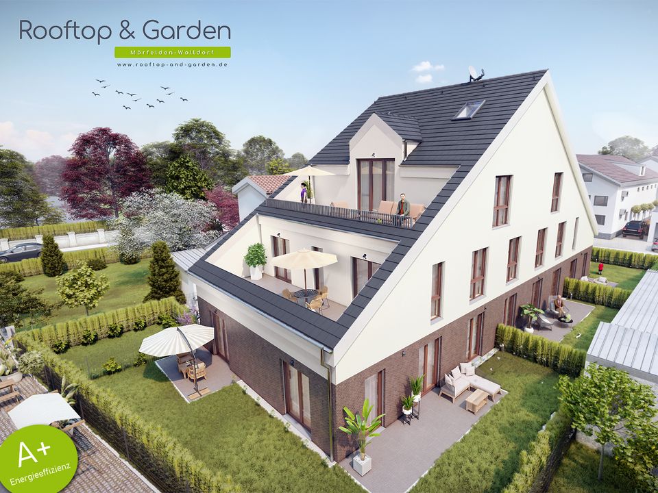 Dachterrasse I Wohnung ohne Dachschrägen I A+ Energieeffizienz I Rooftop & Garden I provisionsfrei in Mörfelden-Walldorf