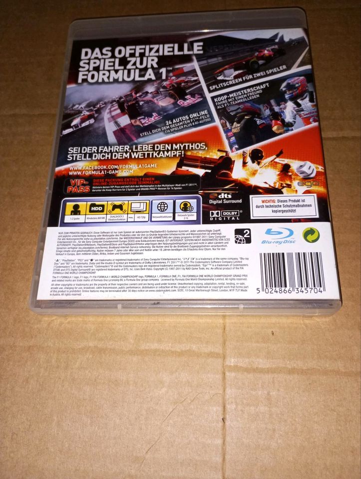 Playstation 3 Spiel Formula1 2011 in Wilhelmshaven