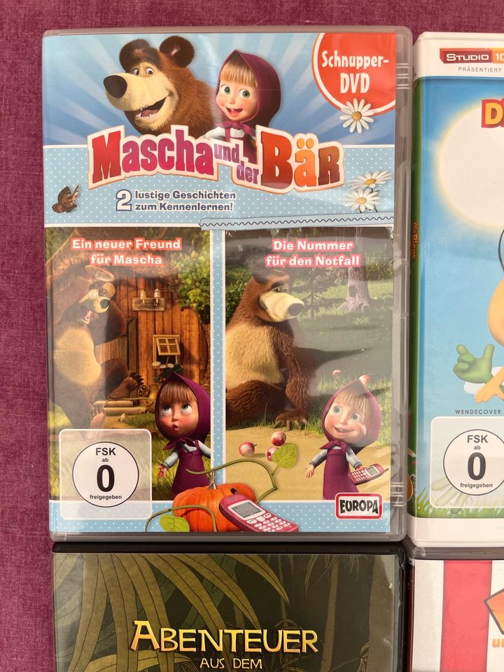 4 DVDs Wickie Mascha und der Bär Biene Maja Kinder in Nordwestuckermark