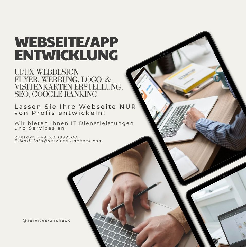 Webseite/App Entwicklung - Webdesign Erstellung - Logo/Werbung in München