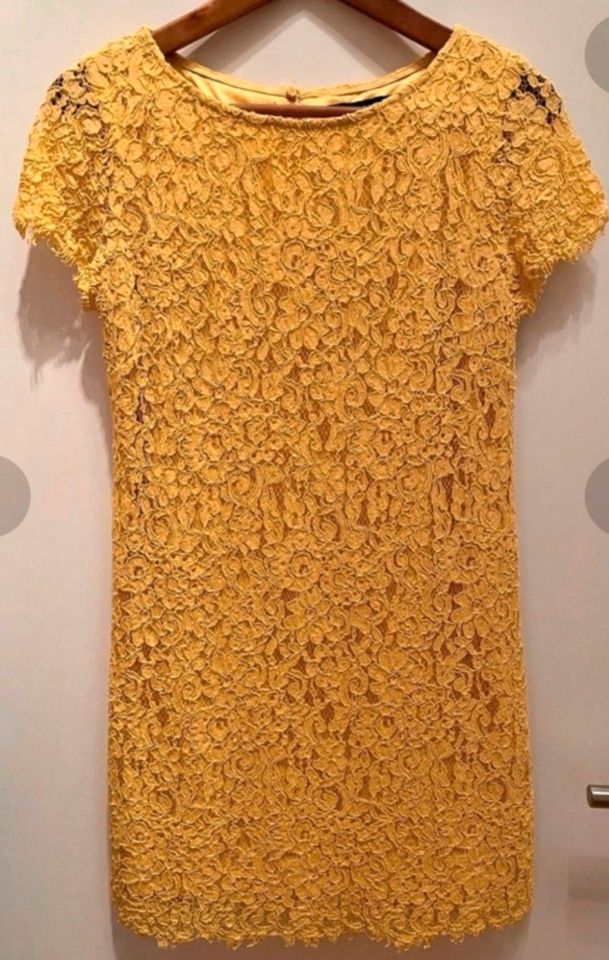 Gelbes Kleid aus Spitze, Zara, Größe 36 in Ratingen