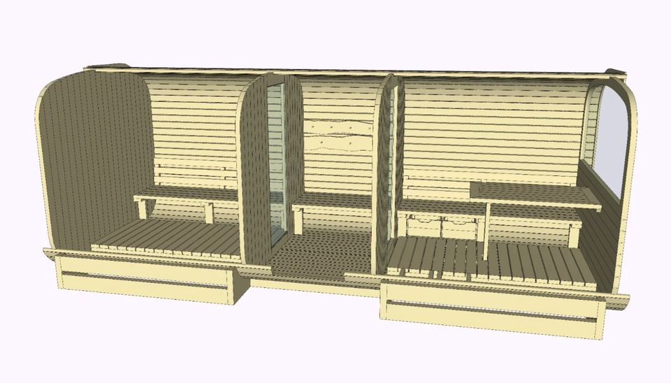 Quadro Sauna 5,2m mit Ruheraum Gartensauna Außensauna in Neu-Isenburg