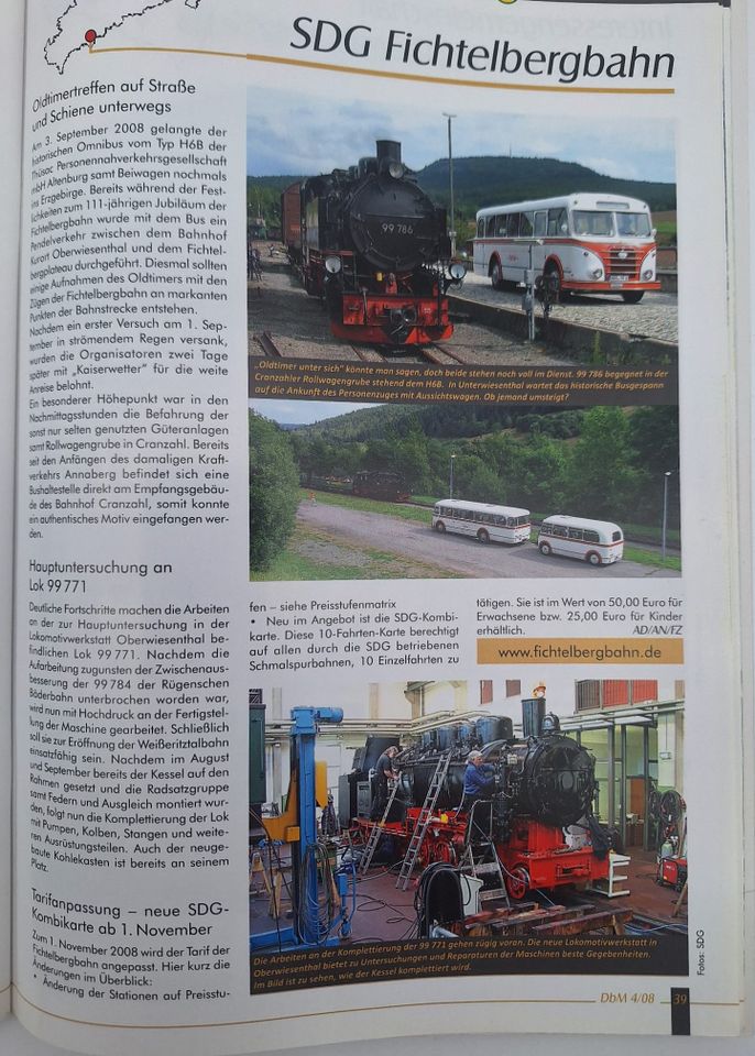 Dampfbahnmagazin 4 / 2008 SBB Medien Sachsen in Oschatz