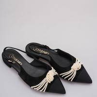 Chanel Slingback Satin Pearl Flats in schwarz Gr 37.5 Feldmoching-Hasenbergl - Feldmoching Vorschau
