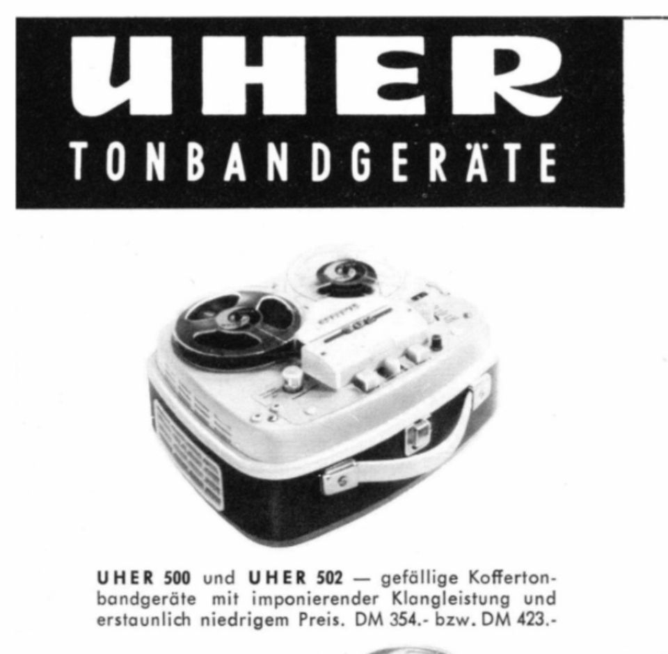 UHER 502  von 1961 historische Röhren tragbarer Tonbandspieler in Ennepetal