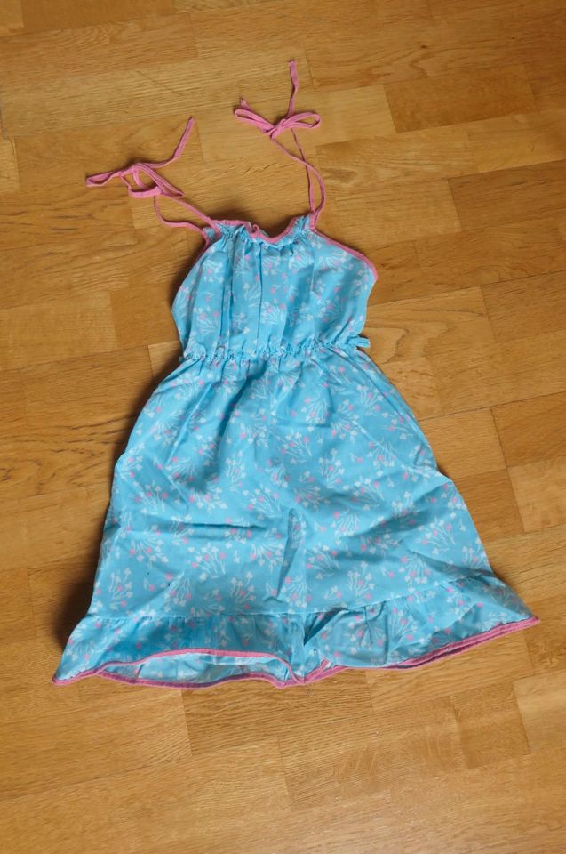 Kindersommerkleid Kinderträgerkleid hellblau/rosa Größe 104 in Ostfildern