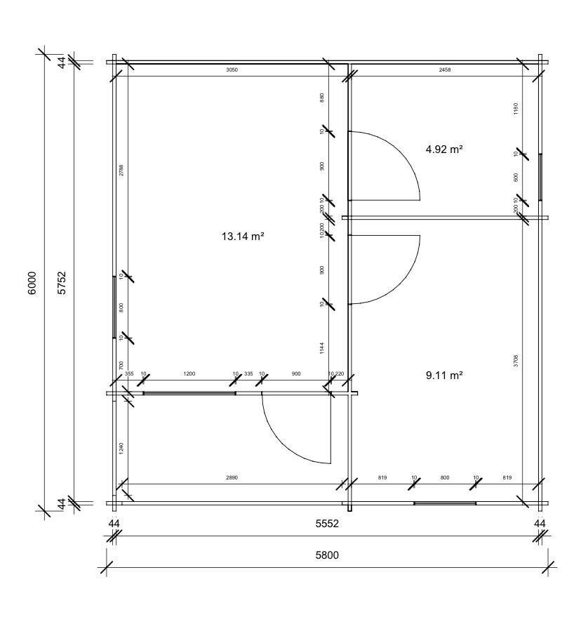 Ferienhaus 5,8x6 Blockbohlen +Montage +Lieferung Haus Gartenhaus in Luckenwalde