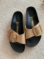Birkenstock Echtleder Big Buckle Madrid Gold Leder Schlappen Brandenburg - Templin Vorschau