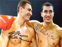 Wladimir & Vitali Klitschko Original Autogramm - 20x15 cm Nordrhein-Westfalen - Kamp-Lintfort Vorschau