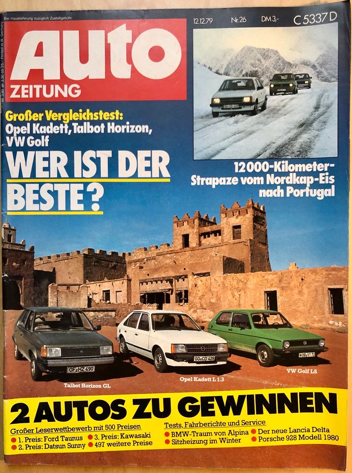 Auto Zeitung 26/1979 Opel Kadett Talbot Horizon Lancia Delta in Essen