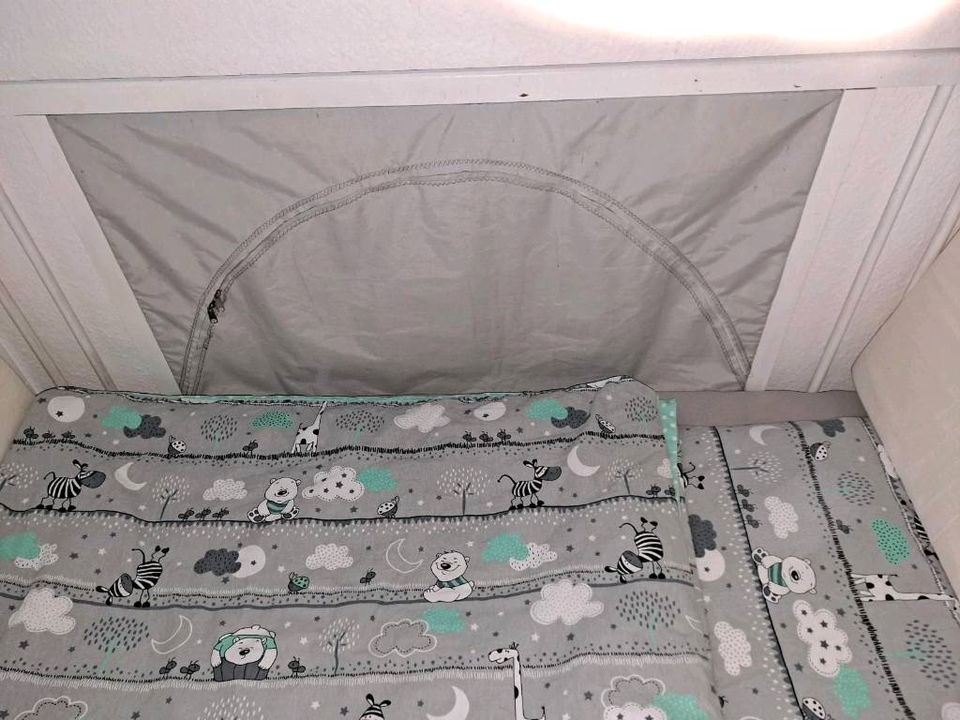 3 in 1 Babybett 140x70 weiß Massivholz Room Bett Eigenbau weiß in Völpke