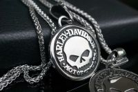 Harley Davidson Biker Anhänger Skull B&S TM Silbern Kette NEU Niedersachsen - Aschendorf Stadt Papenburg Vorschau