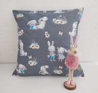 Kissenhülle neu 50x50cm, 100% Baumwolle Hase grau rosa Baden-Württemberg - Roigheim Vorschau