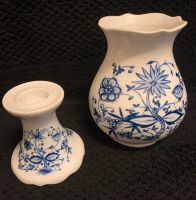 Kahla Porzellan - Zwiebelmuster Vase und Kerzenhalter - blau weiß Berlin - Hohenschönhausen Vorschau