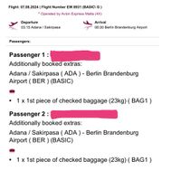 Flugtickets, Adana-Berlin Direktflug,  353€ für 2 Personen billig Berlin - Mitte Vorschau