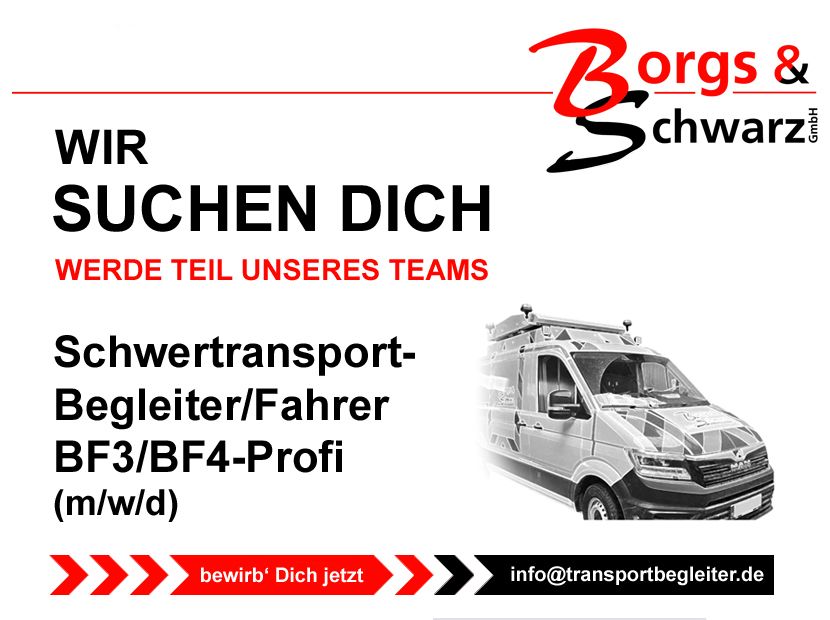 Schwertransportbegleiter/Fahrer BF3/BF4 Profi (m/w/d) in Erkelenz