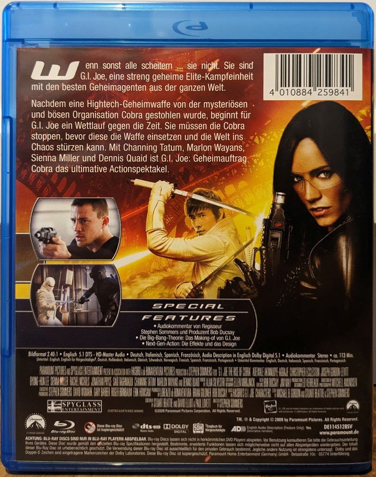 G. I. Joe Geheimauftrag Cobra 2009 Blu Ray Channing Tatum in Vechta