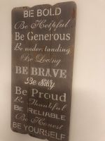 Spruch Holz Bild ‚ be bold‘ grau weiß 30x60 cm Herzogtum Lauenburg - Stubben bei Bad Oldesloe Vorschau