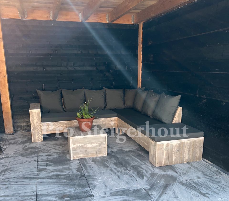 Gerüstholz Ecksofa Ecklounge Loungeset Lounge Sofa Gartenmöbel in Lingen (Ems)