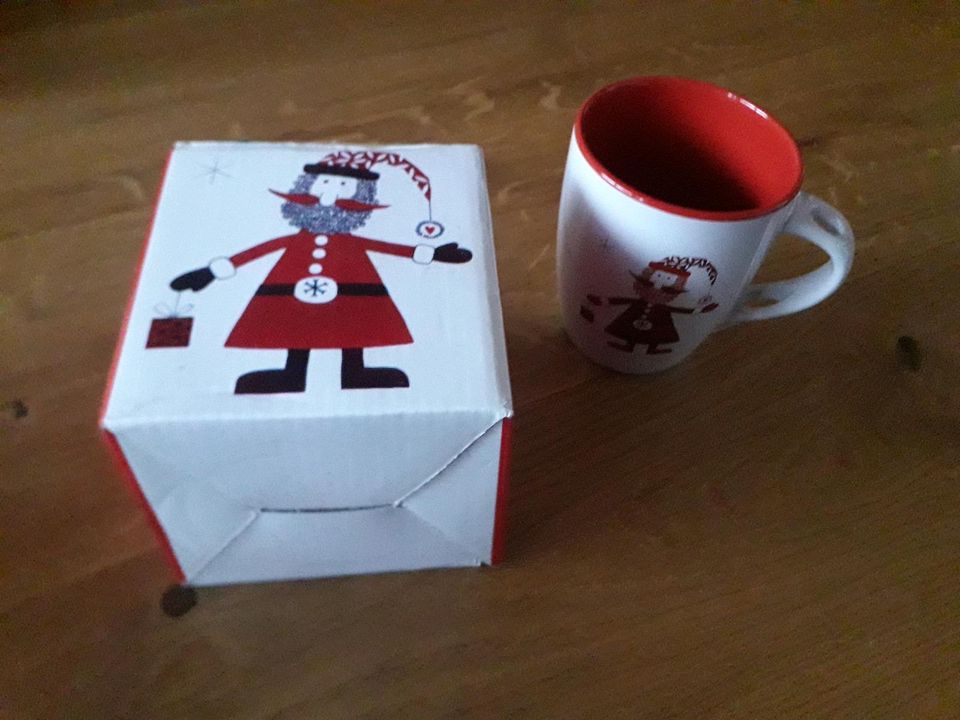 2x Nikolaus Tasse OVP NEU Weihnachten Weihnachtsmann Keramik in Simmozheim