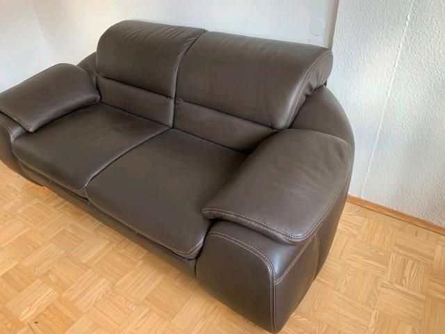 Ledersofa braun, 2 Sitzer Sofa / Couch Leder Longlife in Centrum