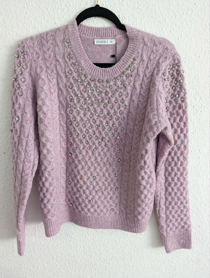 Pullover mit Glitzersteinen aus Italien Gr.38/40 in Langenau