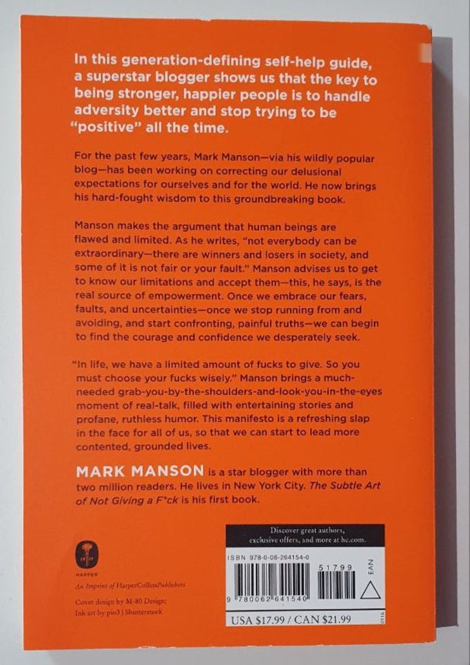 Neuwertig: Mark Manson - The Subtle Art of Not Giving a F*ck in Östringen