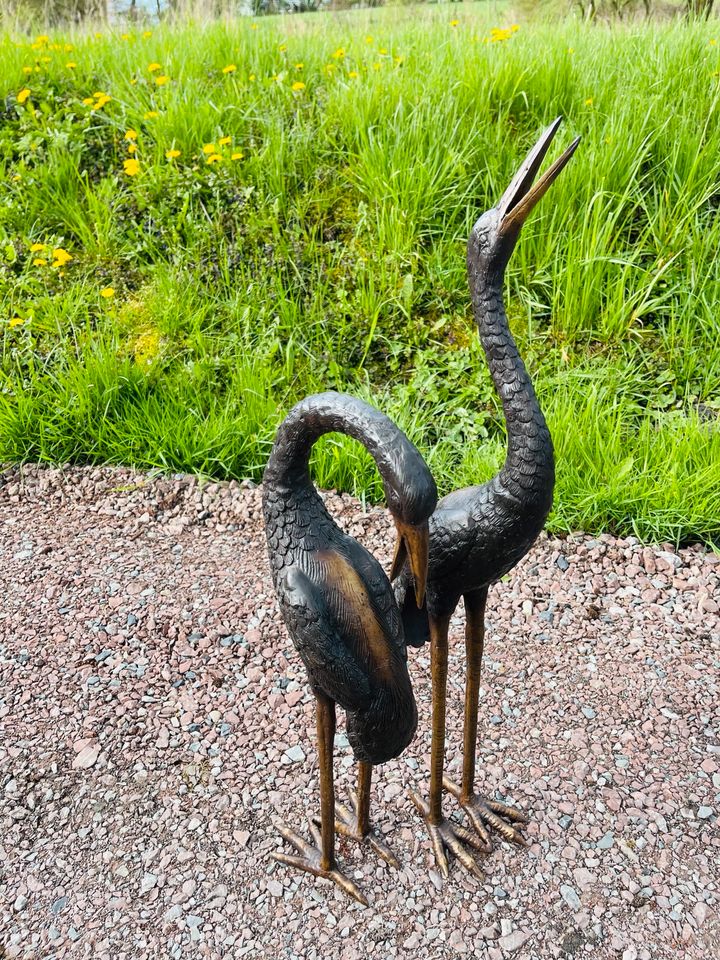 Kraniche - Wasserspeier aus Bronze für den Garten in München