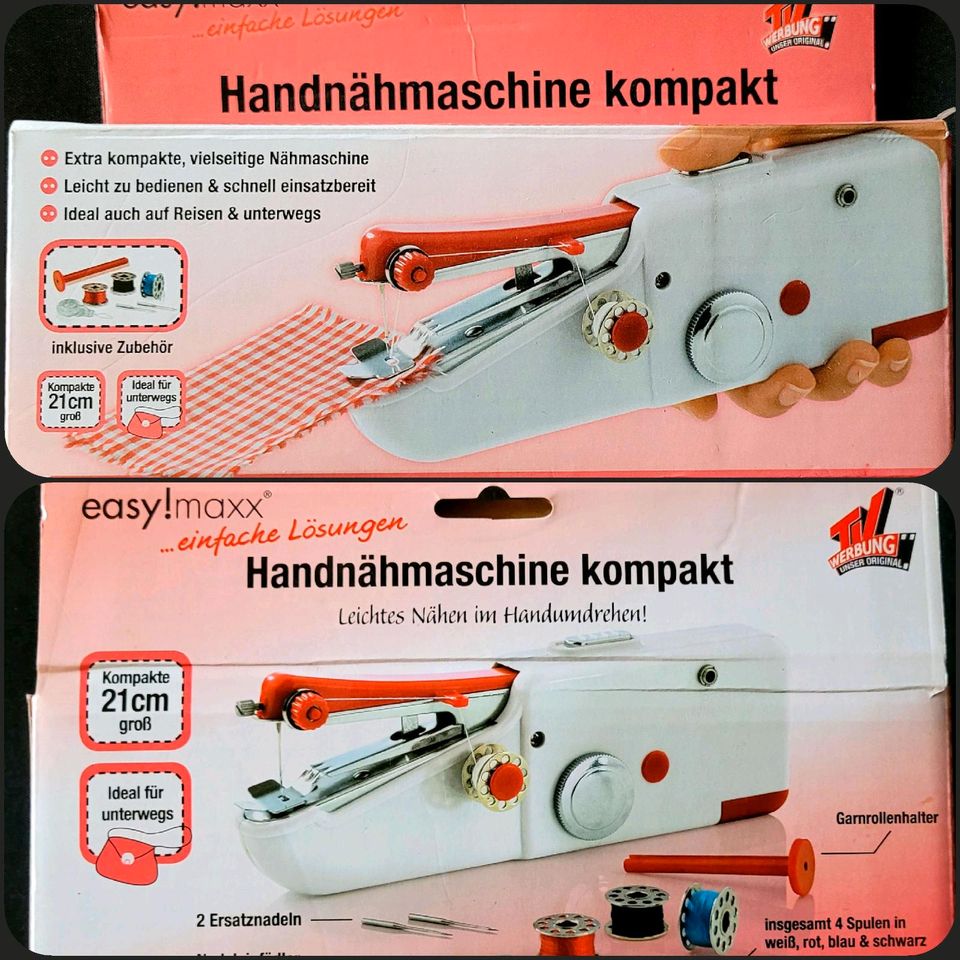 EASYmaxx 02927 Hand-Nähmaschine kompakt, Batterie betrieben, unbe in  Rheinland-Pfalz - Bingen | Basteln, Handarbeiten und Kunsthandwerk | eBay  Kleinanzeigen ist jetzt Kleinanzeigen
