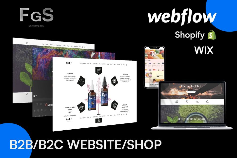 Webdesign: Shopdesign - E-Com Store-  Shopify Webflow Wix - Homepage B2B/B2C Webseite - Unternehmensseite - Web Entwicklung/Development in Kleve