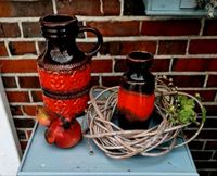 Vintage Braun,Rote Retro  Keramik Vase ... Niedersachsen - Barßel Vorschau