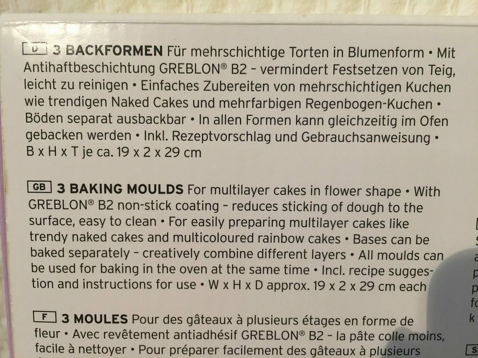 Neu: Backformen für Schichtkuchen&Torten / Baking Moulds / Tchibo in Marburg