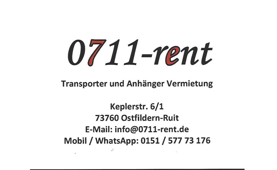 TRANSPORTER + ANHÄNGER MIETEN - Sprinter, VW Bus / UMZUG in Esslingen