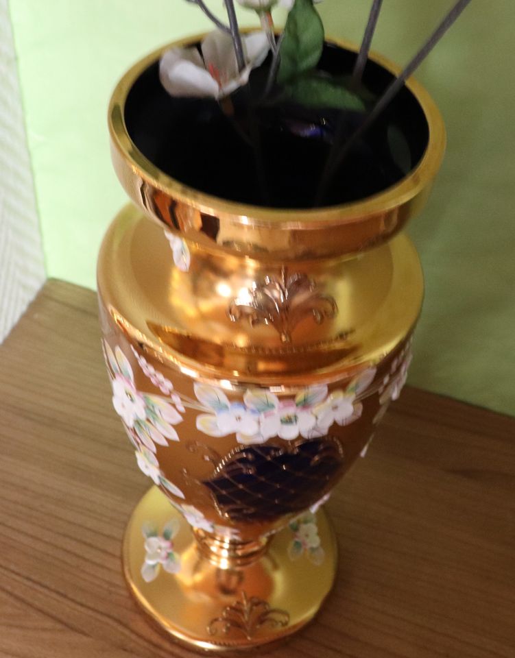 Fundstück - Kellerfund - Vase 24k Gold - Kobaltblau - Rarität in Siegen