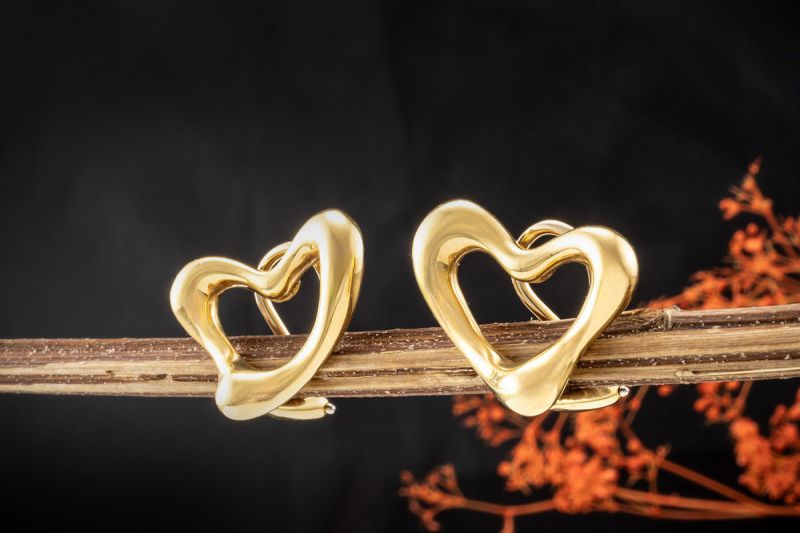 Tiffany & Co. Ohrringe Open Heart Elsa Peretti Ohrclips Gelbgold in Wegberg