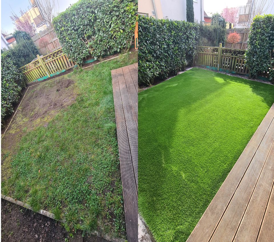 Kunstrasen Garten Balkon Terrasse verlegen Landscaping Unterbau in Sulzbach