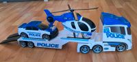 Polizei LKW mit Hubschrauber und Auto Dresden - Pieschen Vorschau