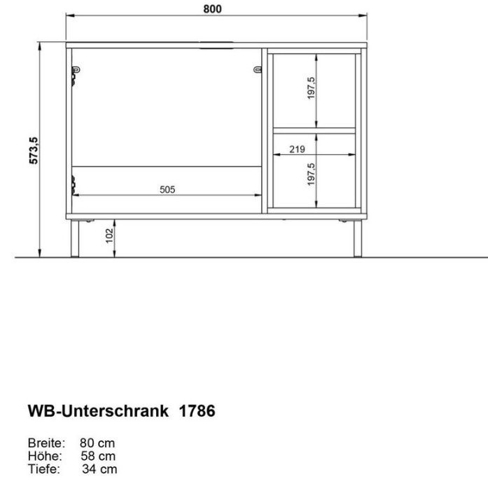 Waschbeckenunterschrank WB-Unterschrank Untetschrank Badmöbel in Beelen