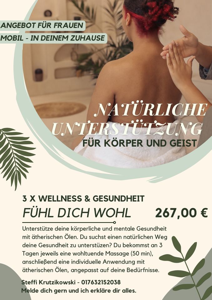 3 x Wellness Massage Gesundheit Mobil Neumünster Ätherische Öle in Neumünster