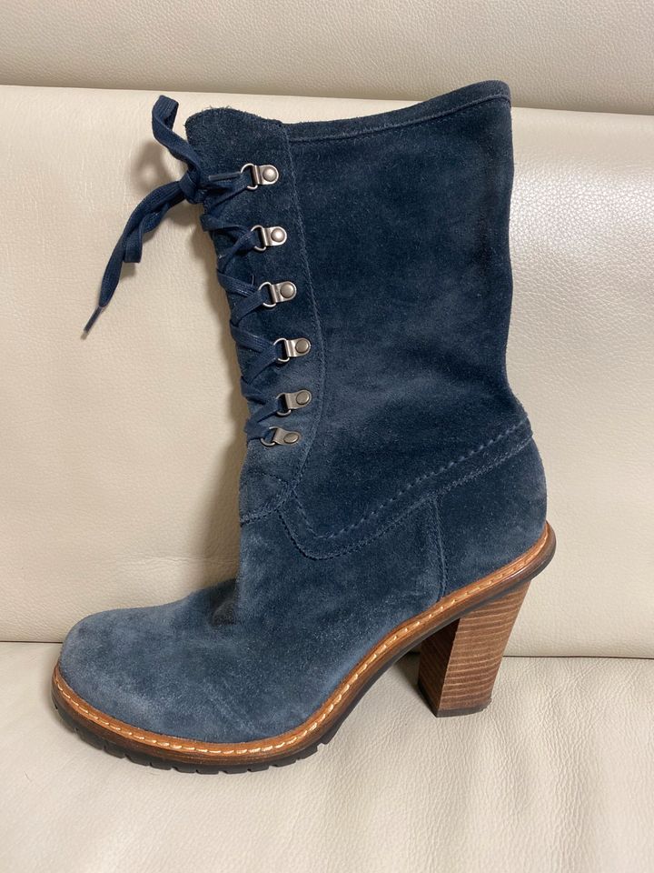 Esprit Wildlederstiefel Dunkelblau Gr. 40 neuwertig in Bochum