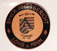 Großer Keramikteller 33cm Lohr 1977 Bayer. Amtsgericht Hettiger Baden-Württemberg - Remseck am Neckar Vorschau