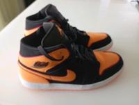 Air Jordan 1 Mid orange schwarz Leder 45 Herren Bayern - Zusmarshausen Vorschau