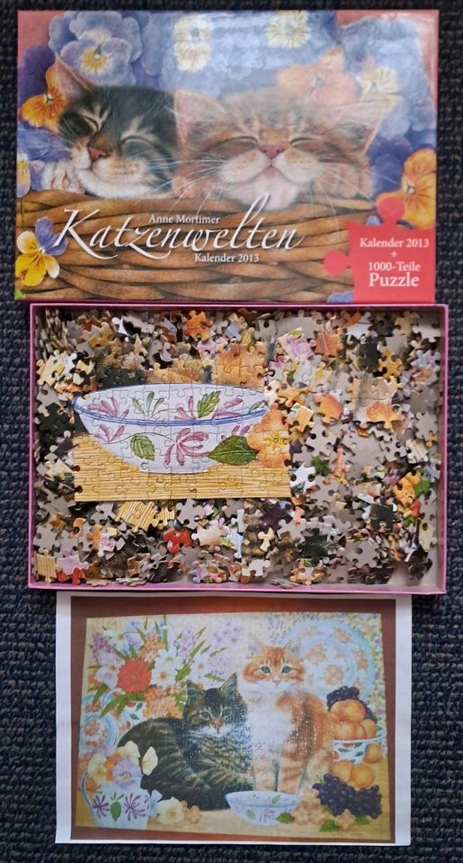 Puzzle Anne Mortimer "Katzenwelten" 1000 Teile, Topzustand  !!! in Guben