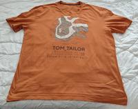 Tom Tailor Herren T-Shirt Gr. XL in Orange mit Motiv Sachsen - Reinsdorf Vorschau