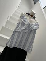 H&M Top Curvy weiß Marine Style 44 Trägertop A-Linie Volants Baden-Württemberg - Weissach Vorschau