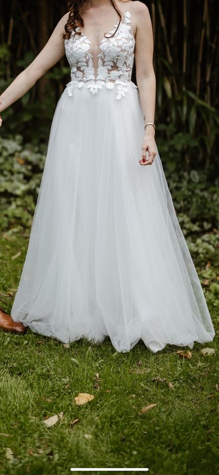 Leichtes luftiges Brautkleid Hochzeitskleid XS 34 sehr gut in Düsseldorf